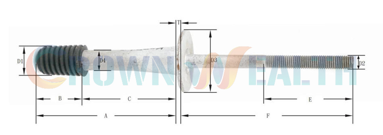 High Voltage Nylon Thread Crossarm Pin