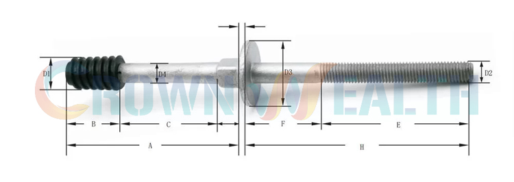 Long Shank Type Crossarm Pins