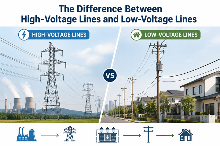 Difference Between High-Voltage Lines and Low-Voltage Lines