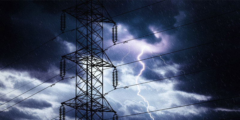 overhead power line safety inspection during the rainy season