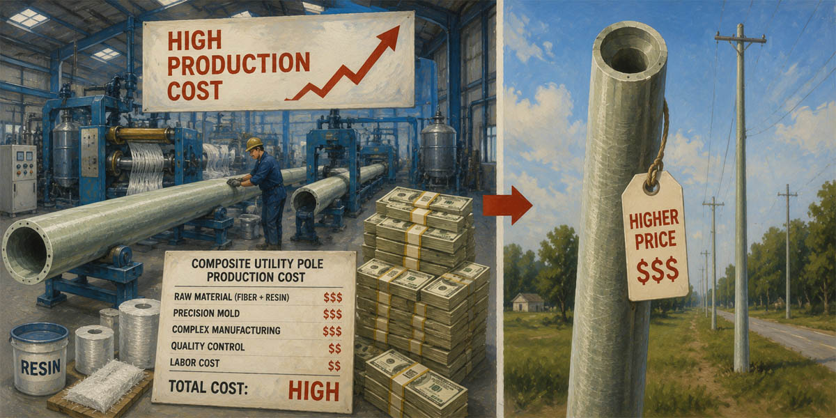 Production Costs of Composite Utility Poles