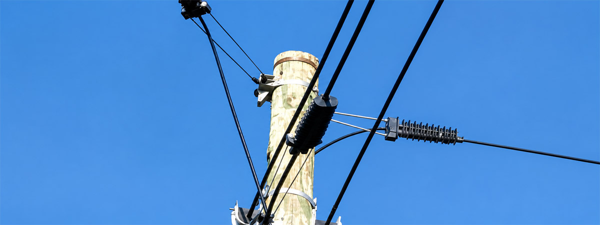 Anchoring clamp on a utility pole