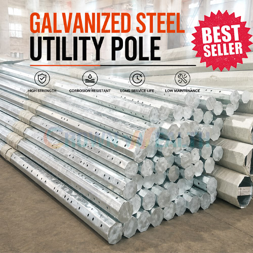 galvanized steel utility pole