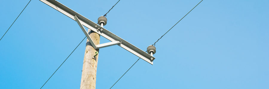 wooden utility pole